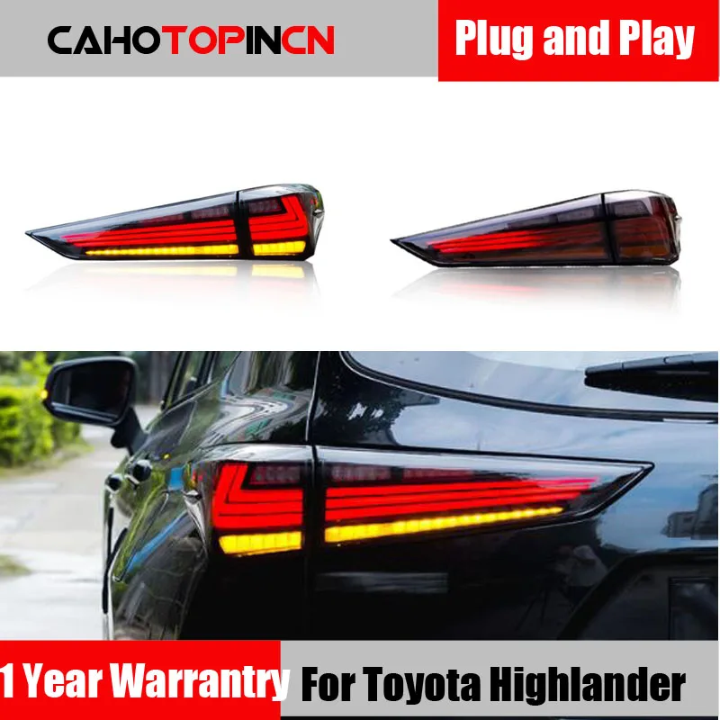 

Rear Running Light + Brake + Reverse Lamp + Dynamic Turn Signal Car LED Taillight Tail Light For Toyota Highlander 2020 - 2022