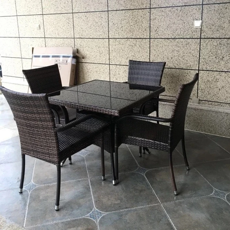 

Rattan chair three-piece combination courtyard outdoor balcony small coffee table outdoor villa
