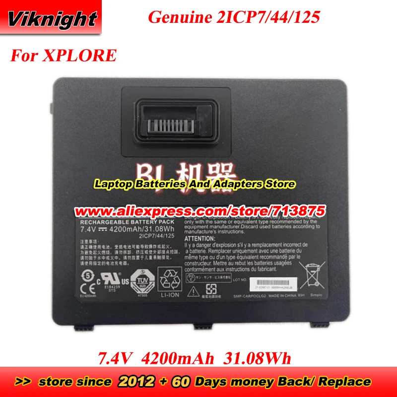 

Genuine 2ICP7/44/125 Battery For Xplore 1X101 B1 B2 B10 Military notebook battery 7.4V 4200mAh 31.08Wh