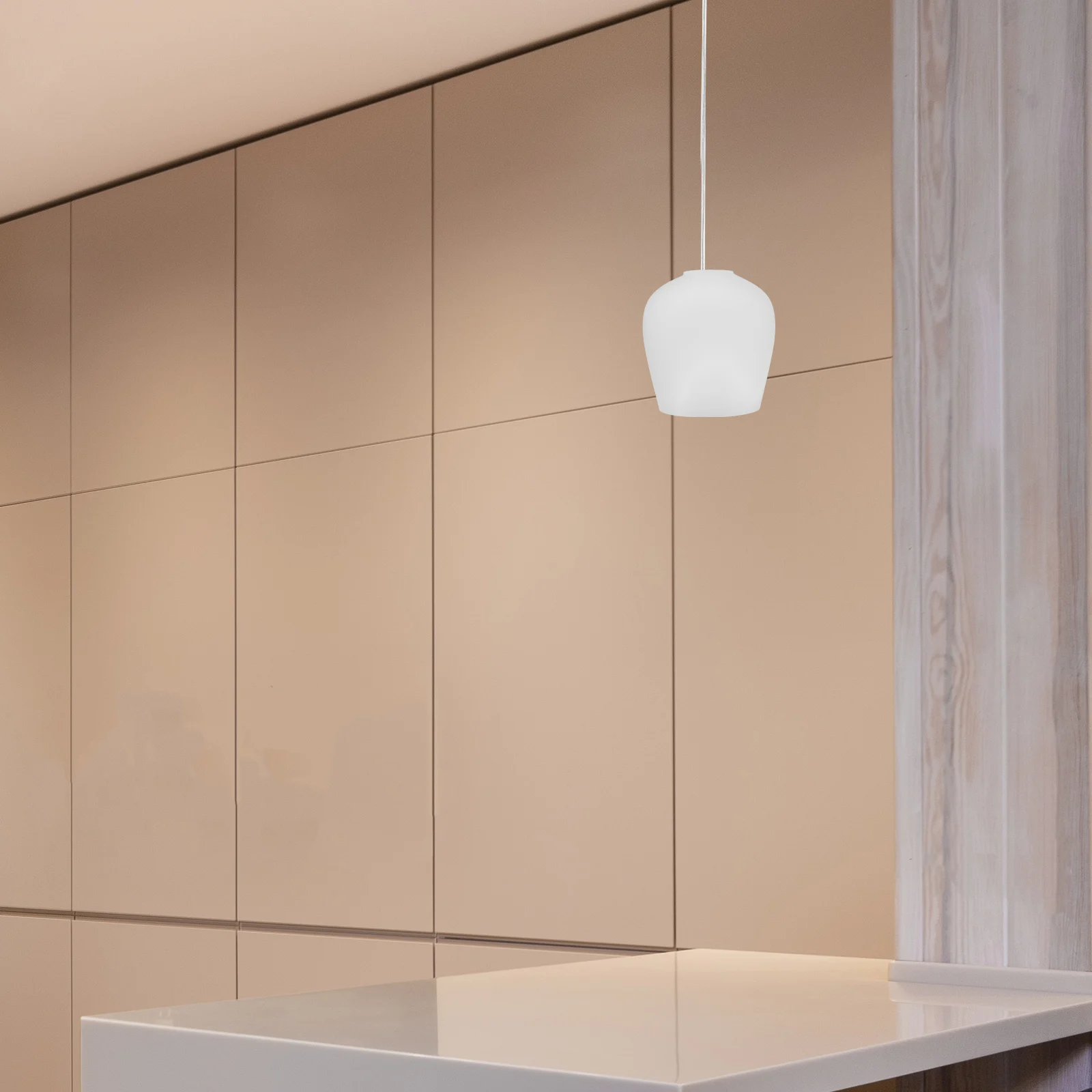 

2Pcs Glass Pendant Light Shade Unique Radian Design Dust Proof Easy Install Living Room Bedroom Office Decor Small Lamp Shades