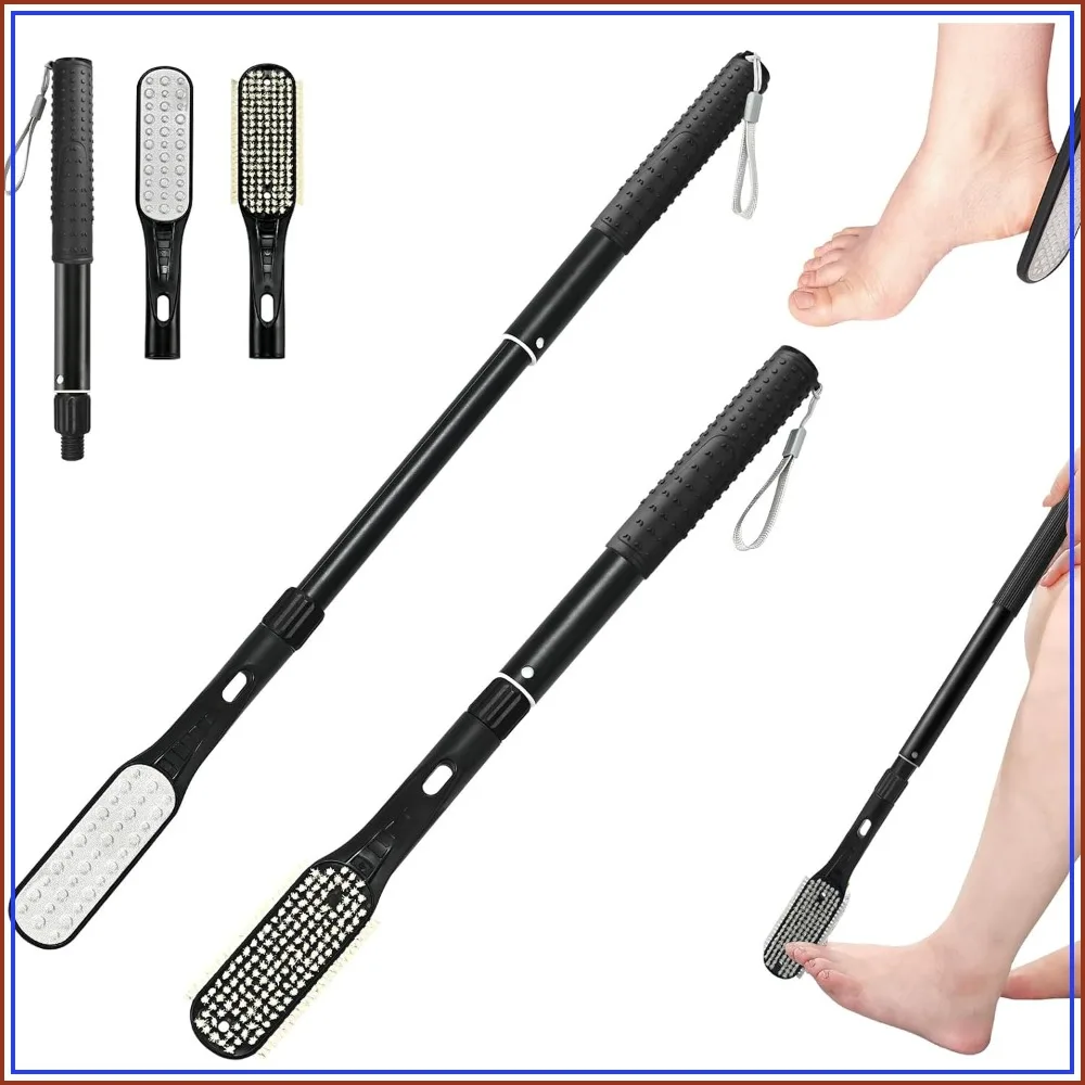 

18.8"-25.9" Telescopic Foot Scrubber with Toe Cleaner & Callus Remover for Men, Women, Seniors