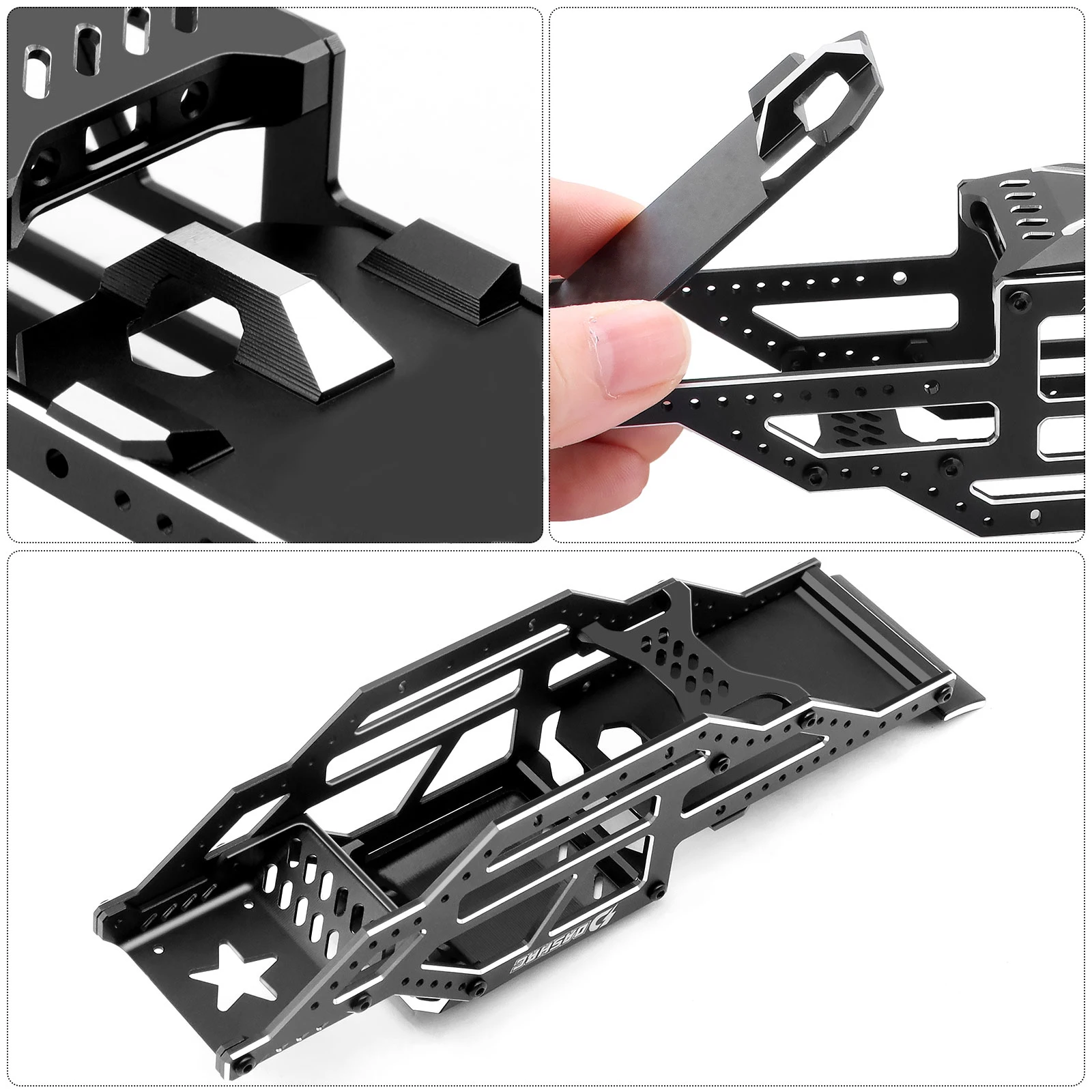 مجموعة إطارات هيكل DashRC SCX24 Warthog LCG، هيكل من الألومنيوم لعربات التي تجرها الدواب لترقية نماذج 1/24 RC Rock Crawler SCX24، C10 #3