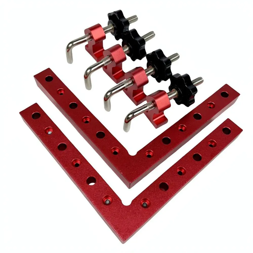 Precision Aluminum Alloy Square Clamp For Temu Woodworking Right Angle Fixing Tool Furniture Joint Making Accessory