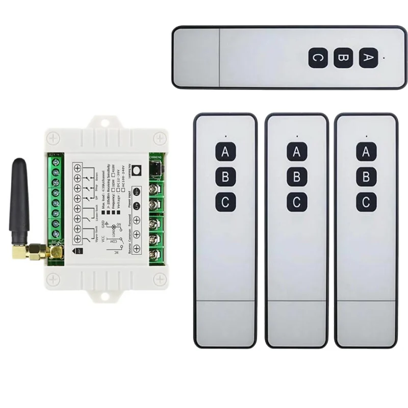 AC 110V 220V 2CH Wireless remote control switch Motor forward inversion forward/reverse/stop for- shutters/gate/projection