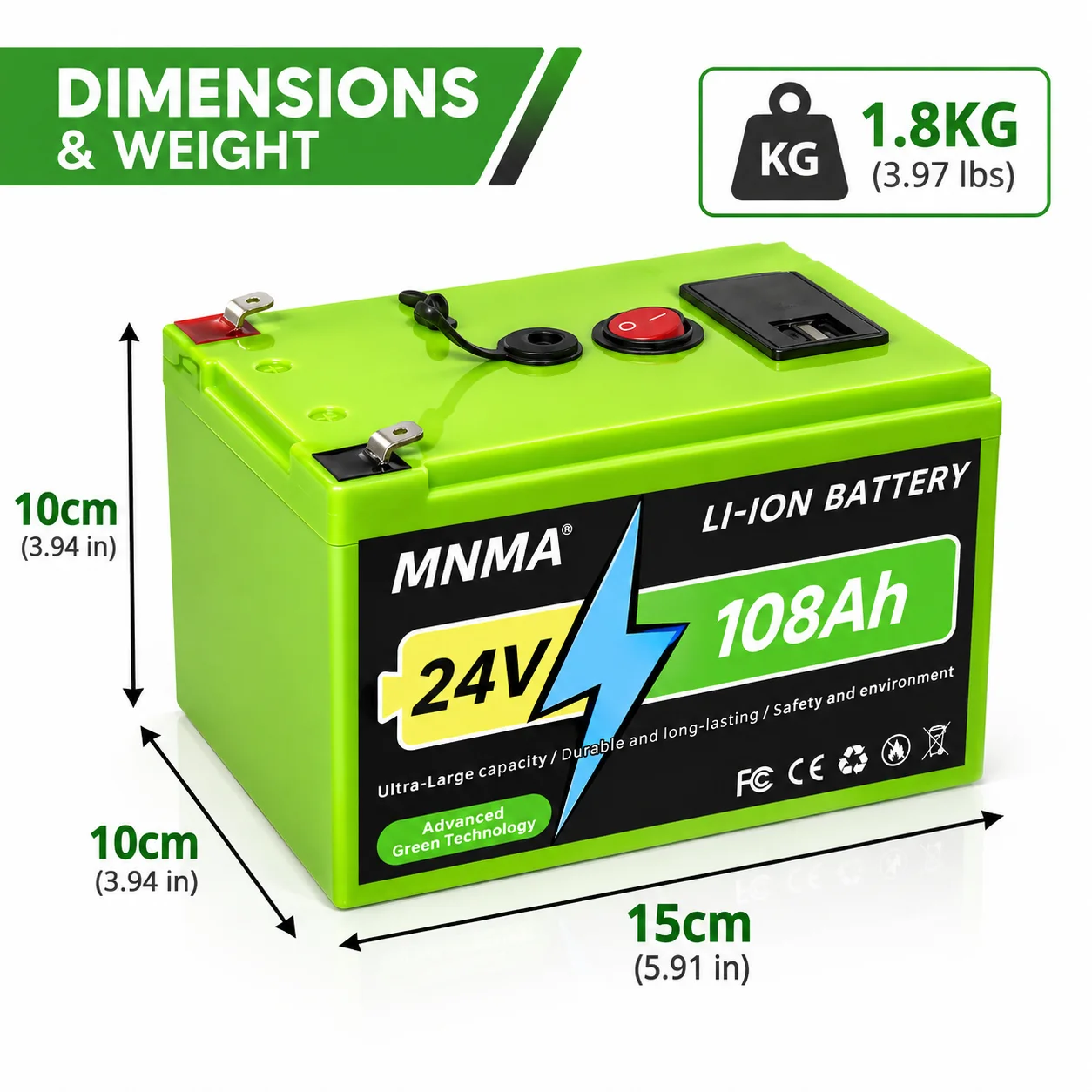 24V 88Ah 108Ah lithium-ion rechargeable battery built-in BMS for solar powered RV off grid home appliances UPS lifepo4 Battery