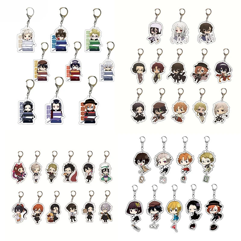 

20pcs Anime Dogs Acrylic Keychain Atsushi Nakajima Dazai Key Chain Fashion Accessories Bag Pendant Chaveio Jewelry Wholesale New