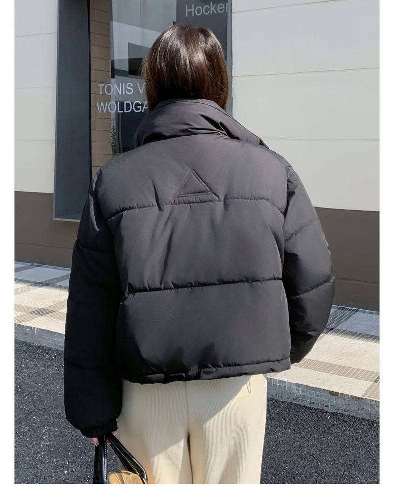 Parkas curtas para mulheres, jaqueta de algodão elegante estilo ocidental, jaqueta de inverno quente, nova chegada