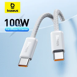 Baseus 100W Type C To USB C Cable For iPhone 16 15 Fast Charging Charger Cord For Macbook iPad Samsung Xiaomi Fast USB C Wire