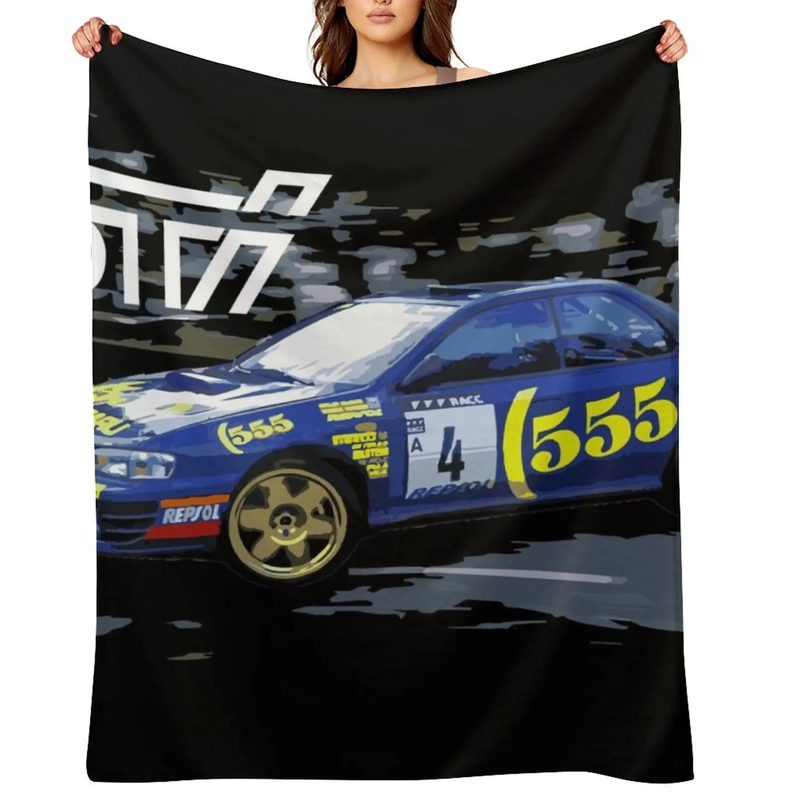 

world rally blue 555 colin McRae GC8 Throw Blanket Extra Large Throw Bed covers Flannel Fabric Luxury Brand Blankets
