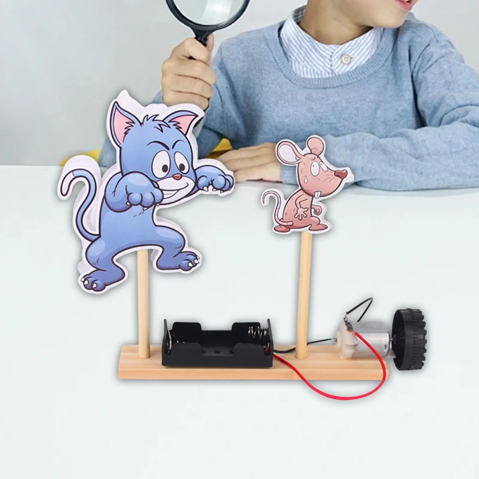 DIY Science Experiment Kits Cat and Mouse Handcrafting DIY Assembly Teaching Aids Educational Toy for Age 3-12 School Project