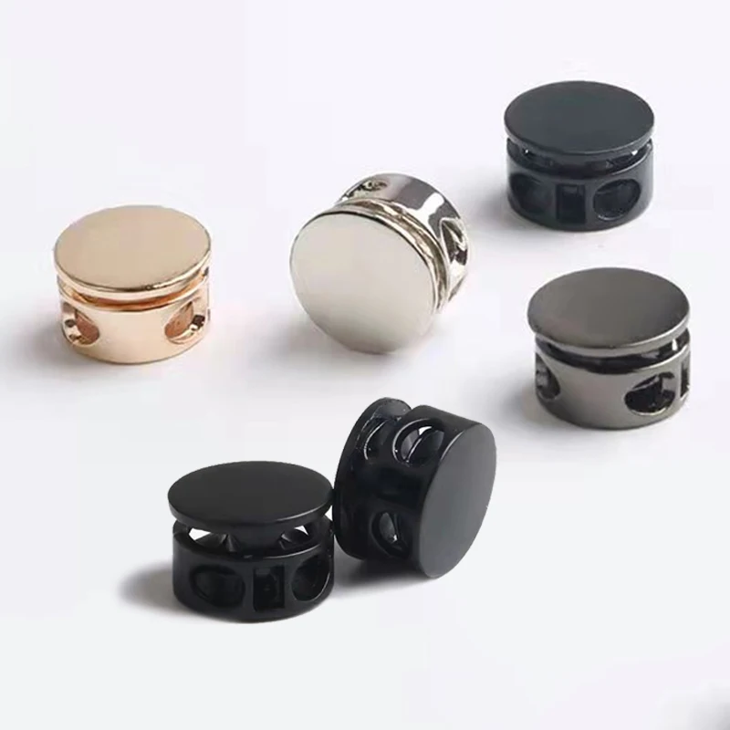 10pcs Round Metal Cord Lock Clamp Toggle Clip Stopper fibbie per lacci delle scarpe abbigliamento sportivo felpa con cappuccio corda con coulisse