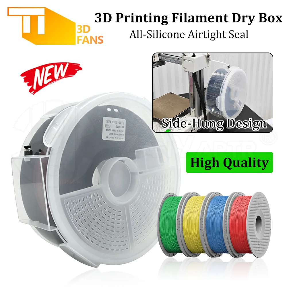 Upgraded 1KG 3D Printing Filament Box Sealed Filament Storage Case Anti-Dust Humidity Monitoring Filament Spool Container