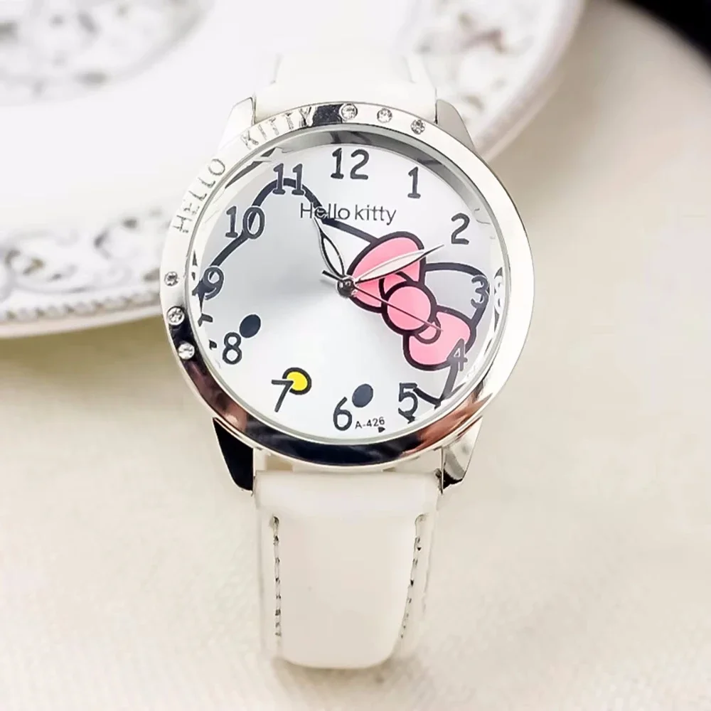 MINISO Hello Kitty Sanrio Kids Quartz Watch Women Children Casual Waterproof Kawaii Cartoon Watches Fashion WristWatch  Gifts