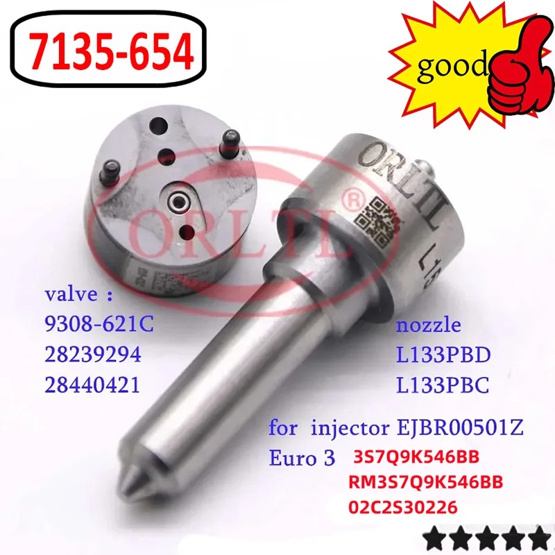 

EJBR00501Z 7135-654 Diesel Repair Kits Nozzle L133PBD Valve 9308-621C for JAGUAR 3S7Q9K546BB RM3S7Q9K546BB 02C2S30226 ORLTL