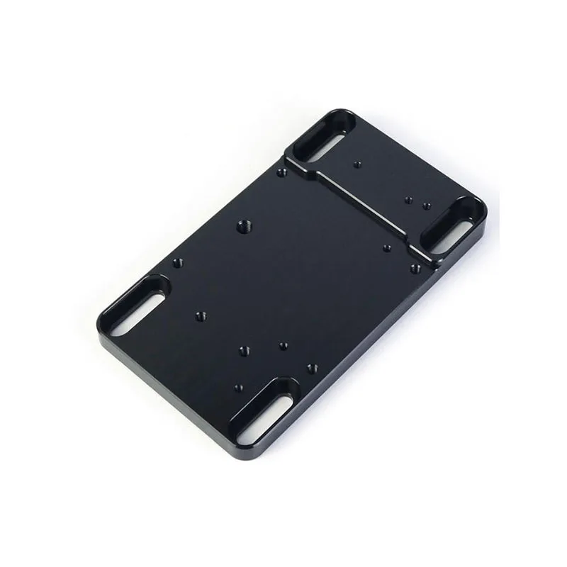 Custom CNC Machining 6061 Aluminum Mounting Plate Black Anodized Precision Fixture Base