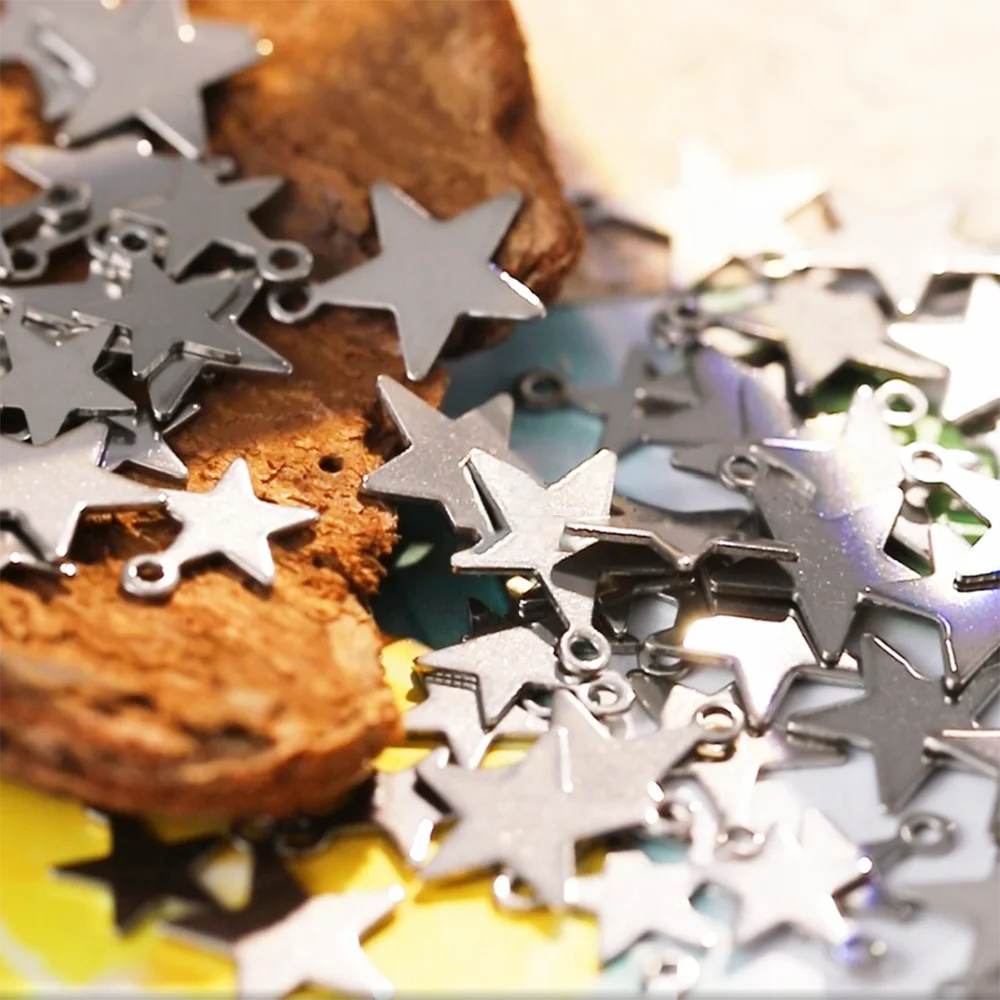 

50pcs 20pcs Gold Color Stainless Steel Star Charms 12mm Pendant for DIY Jewelry Making Earrings Necklace Bracelet Components