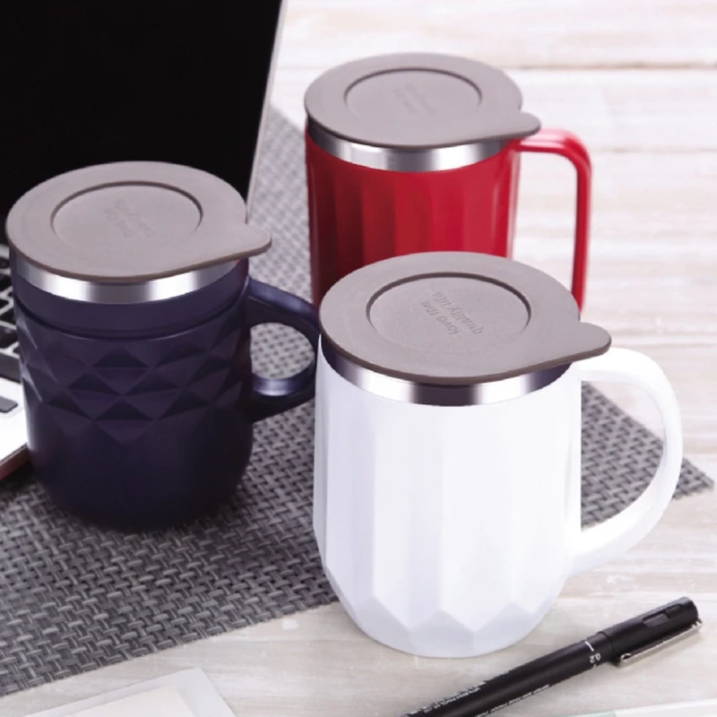 400 мл кофейный термос с ручкой дорожная кружка из нержавеющей стали Портативный Вакуумный Термос Термокружка с крышкой изолированный стакан