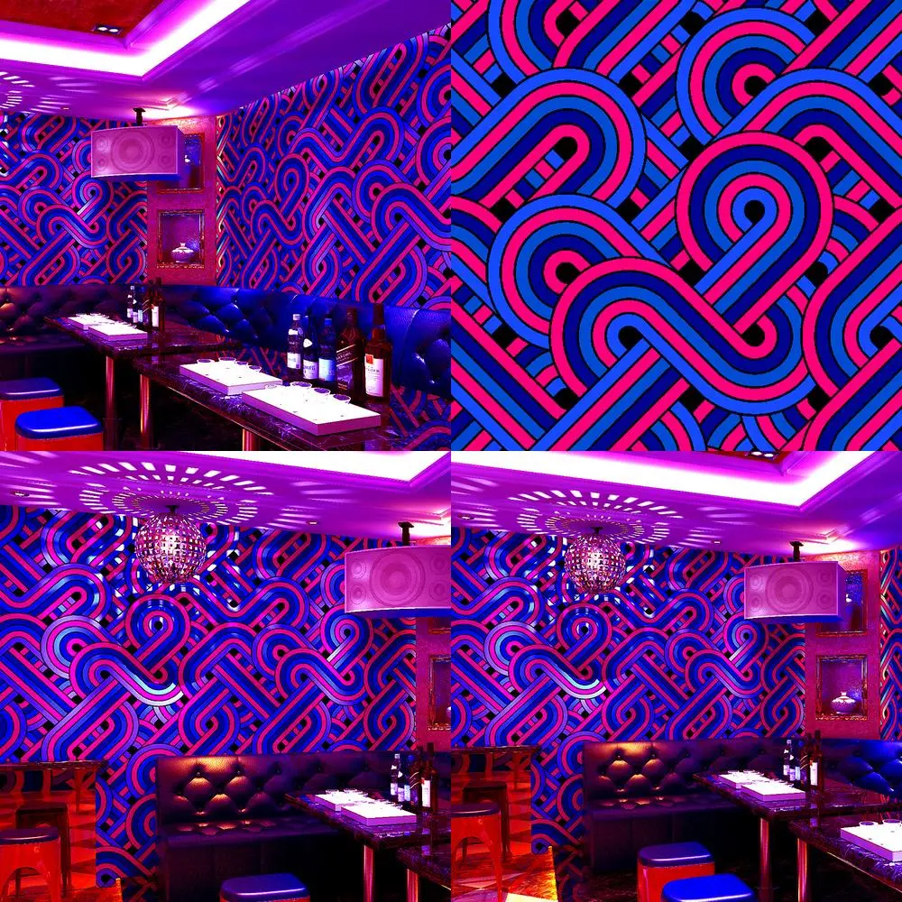 

KTV Wallpaper 3D Reflective Flash Wall Fabric for Bar Club Creative Corridor Background Wall Decor