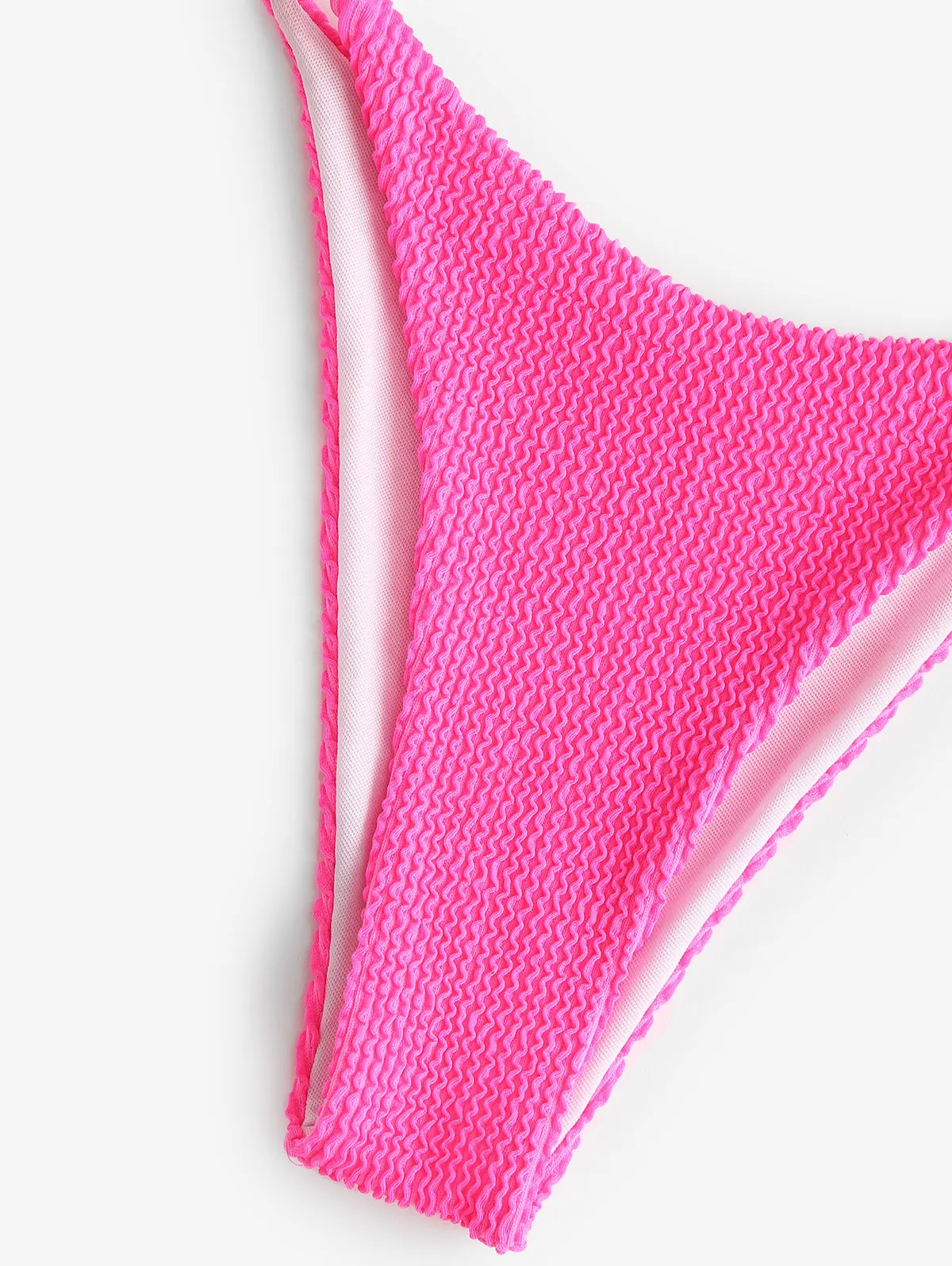 Zaful teksturowane wycięcie na ramiączkach strój kąpielowy bikini francuski krój w kształcie gwiazdy odpinane wyściełane damskie dwuczęściowe