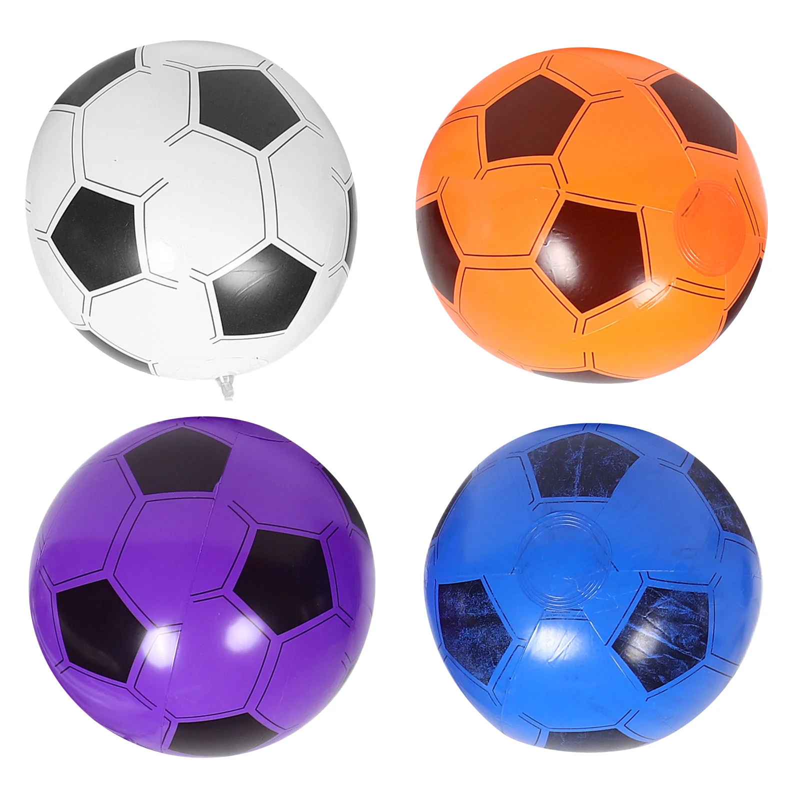 

4 Pcs Inflatable Football Toy Toddler Soccer Water Play Beach Pool Balls Pvc Summer Party Child