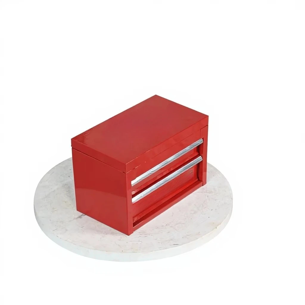 a forCustomizable Mini 2-Drawer Iron Heavy Duty for IP54 Powder Coated Desktop Tool Box  Portable Storage