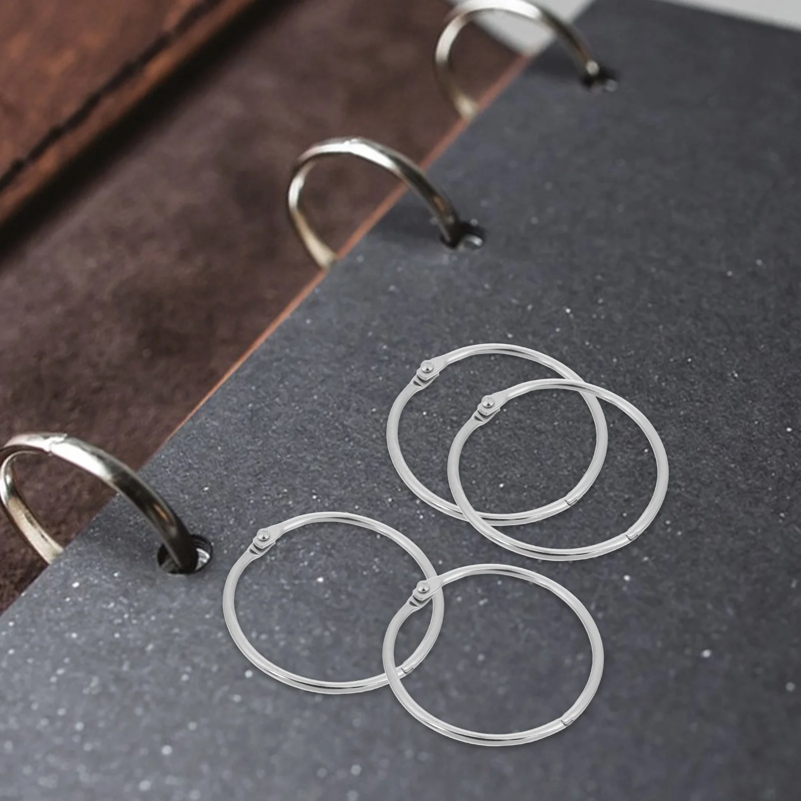 20 قطعة حلقات الكتاب المعدنية فضفاضة ورقة الموثق خواتم قابلة للفتح الموثق الأطواق ل ورقة ملزمة البطاقات التعليمية اللوازم المكتبية المنظم