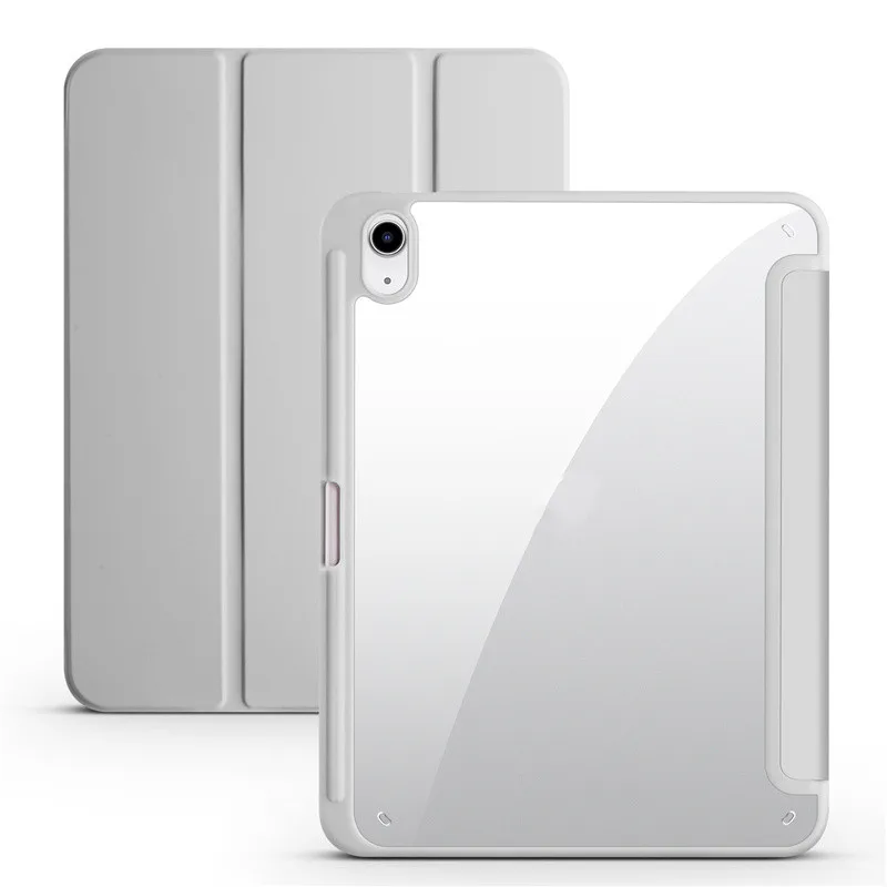Hülle für iPad A16 11. Generation mit Stifthalter, dreifach faltbar, Acryl, transparente Rückseite, Hartschale, für iPad 10.2, 9.7, Air 5, 11, iPad 10, 9, 11. Generation, A16 Hülle – Detail 14