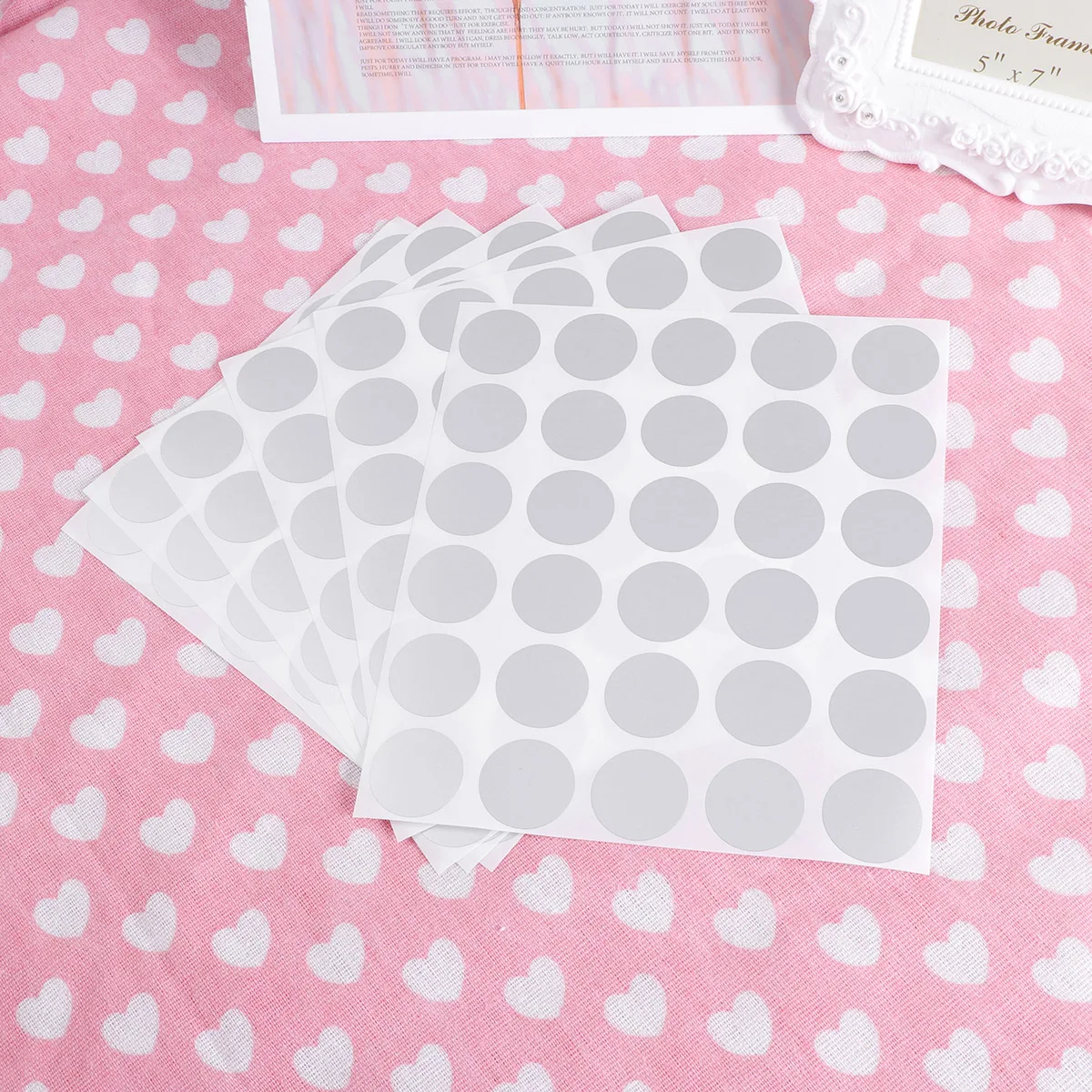 5 Pcs Sticker Round Stickers Circle Colorful Scratch Tickets