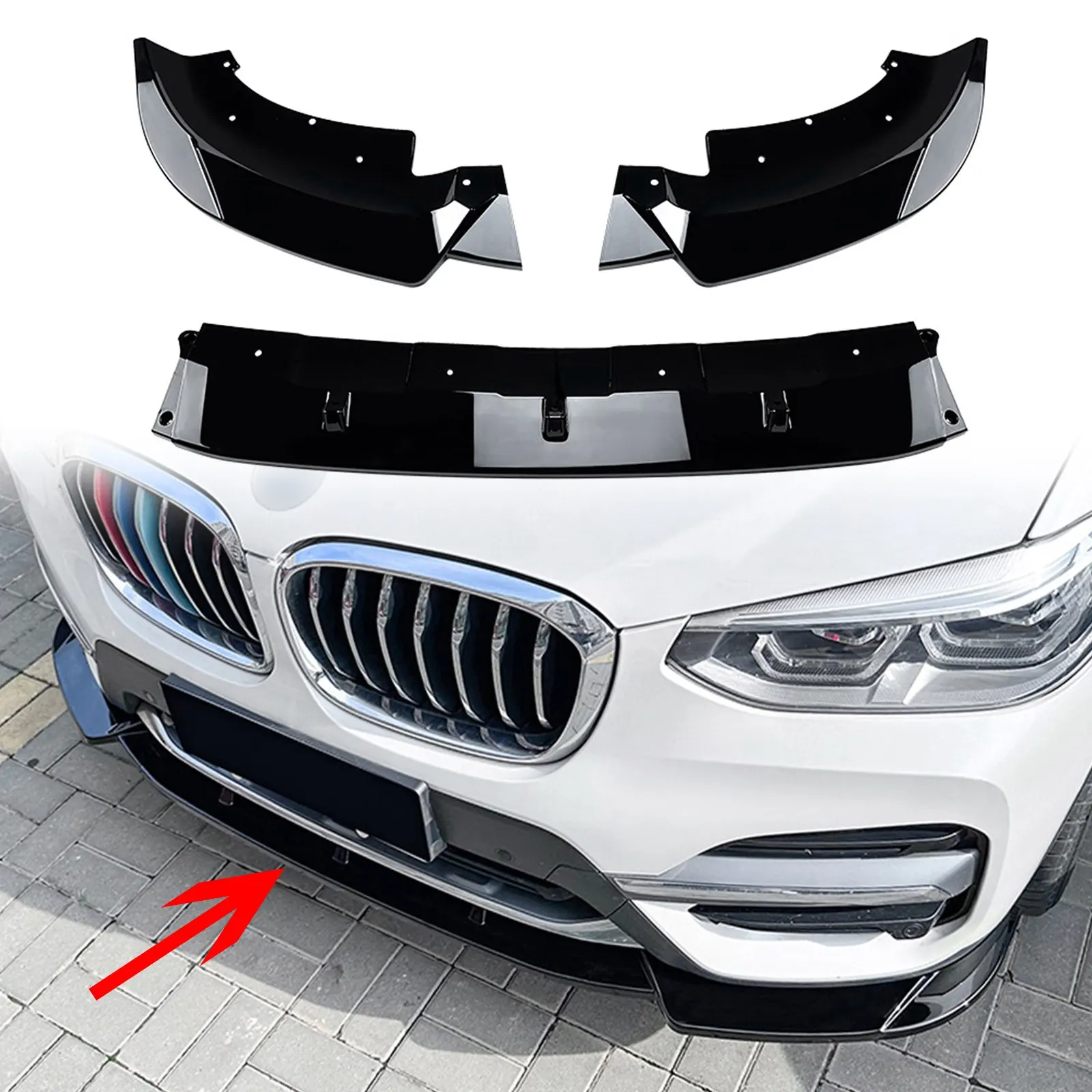 لسيارات BMW X3 X4 G01 2018-2021 أطقم سبويلر للناشر المصد الأمامي للسيارة شفة Canard #2
