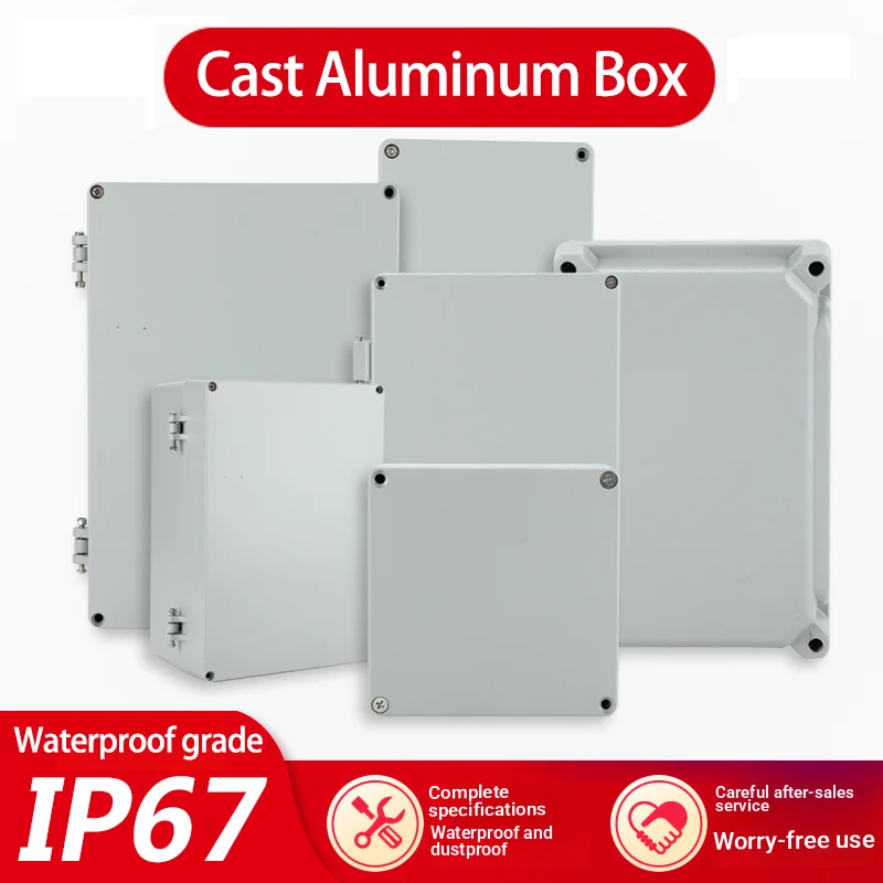 IP67 Waterproof Metal Box Outdoor High Temperature Resistant Cast Aluminum Box Factory Installation Hole Electrical Junction Box