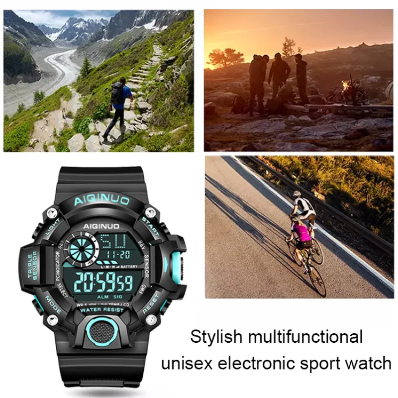 Reloj despertador luminoso impermeable anticaída, reloj deportivo electrónico, adecuado para hombres y mujeres