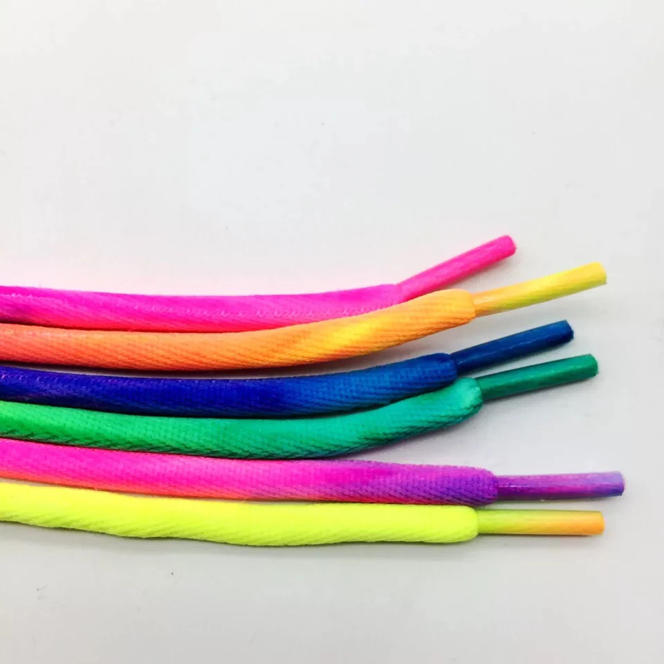 1Pair Round Rainbow Color Shoelaces Canvas Athletic Shoelace Sport Sneaker Shoe Laces Strings 100CM/120CM