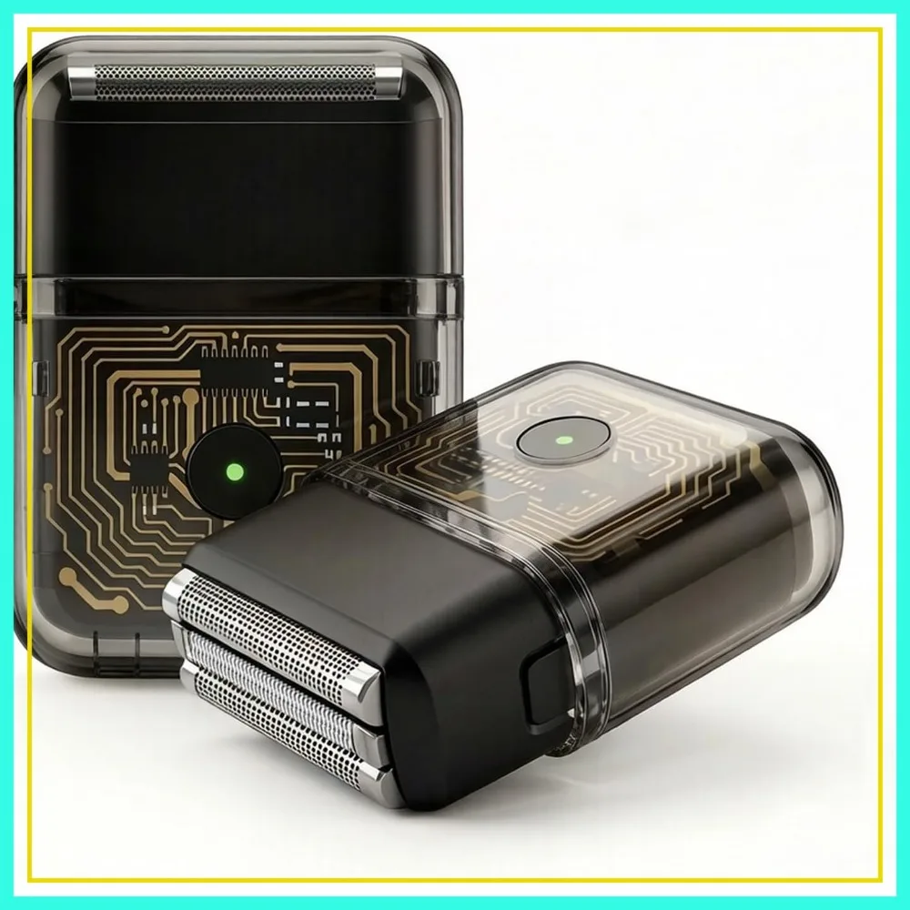 

Compact Electric Foil Shaver for Men: IPX7 Waterproof, USB-C Fast Charging, 3D Floating Head, Hyper-Glide Blades, Hypoallergenic for Sensitive Skin with Battery Indicator