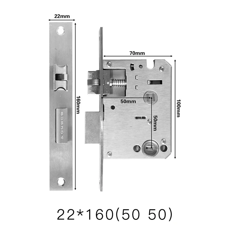 Smart fingerprint lock body special mortise smart lock 5050 125mm-240mm 2585-7085mm 5572 6072 300*6085 lock body