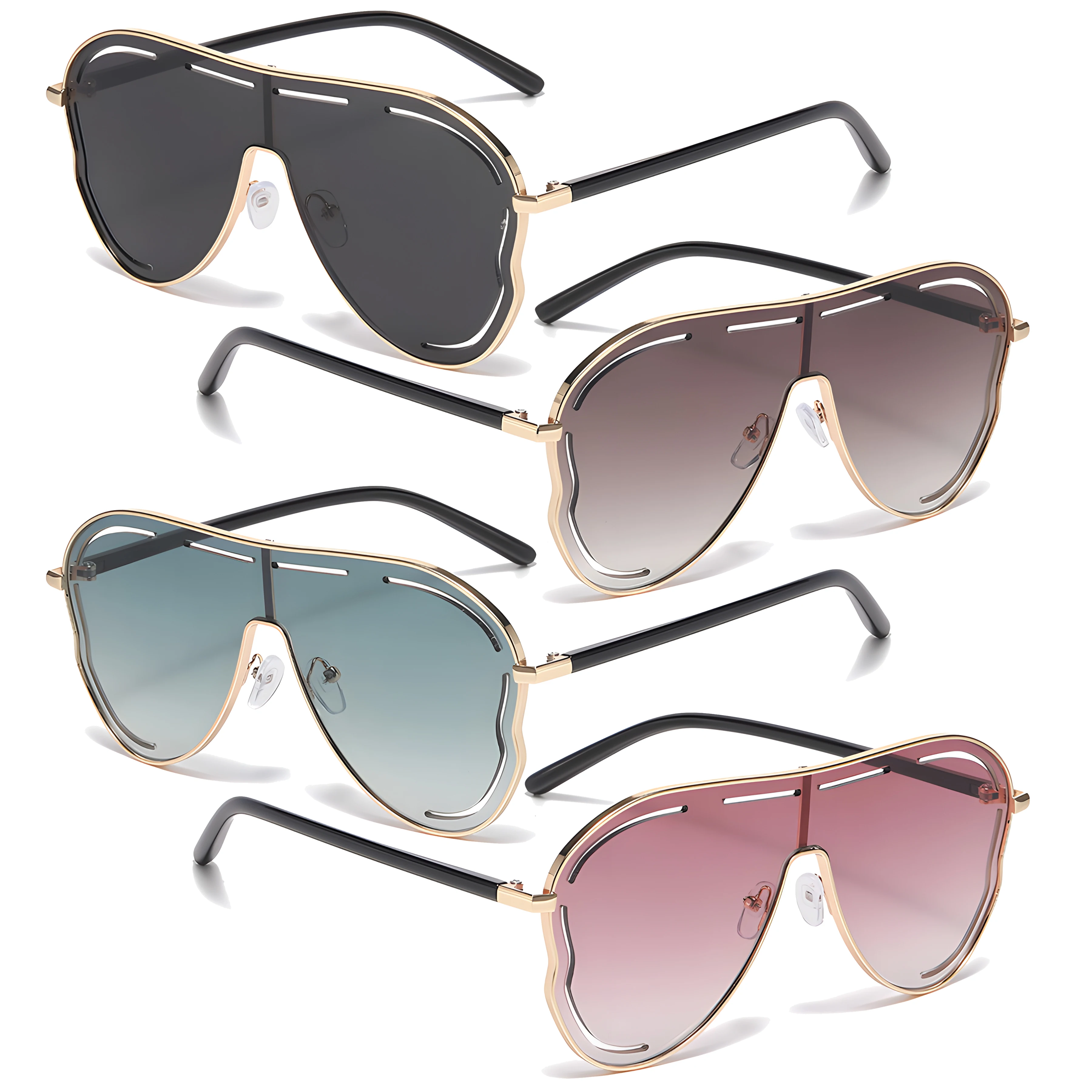 Neue Einteilige Großrahmige Krötenförmige Unisex-Sonnenbrille für Männer und Frauen Personalisierte Outdoor-Sonnenbrille Ausgehöhlte Y2K-Sonnenbrille