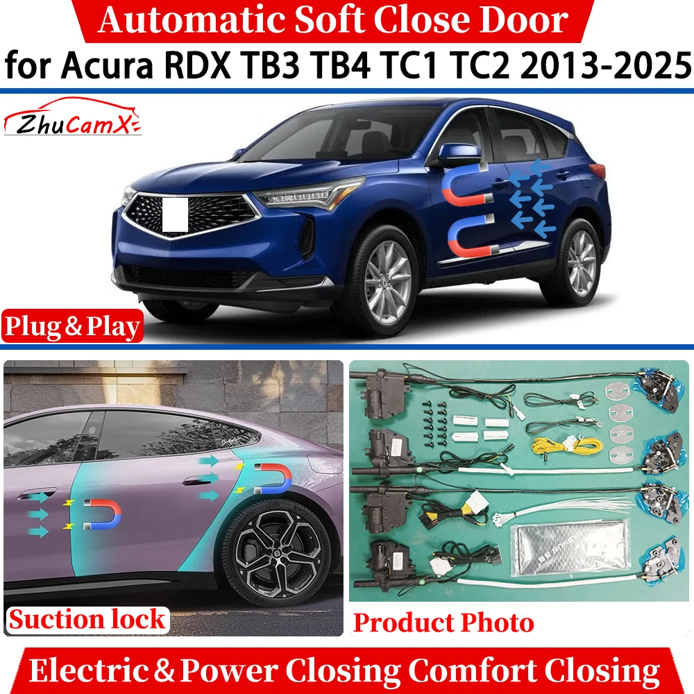 for Acura RDX TB3 TB4 TC1 TC2 2013-2025 Car Automatic Soft Close Door Electric Power Comfort Closing Suction lock Quiet System