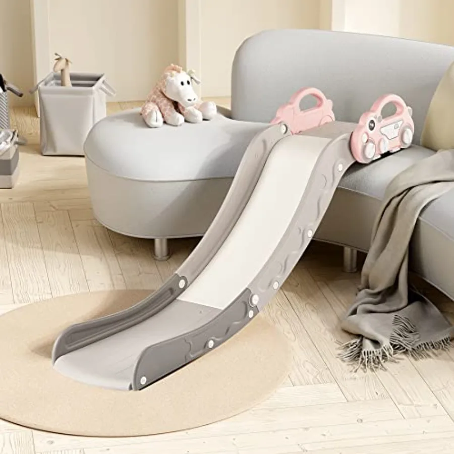 Indoor Baby Couch Slide for Toddler 1-3 Sofa Slide Add-on Attachment for Bed Nugget Playgrounds with Secure Base Guardrail Gent