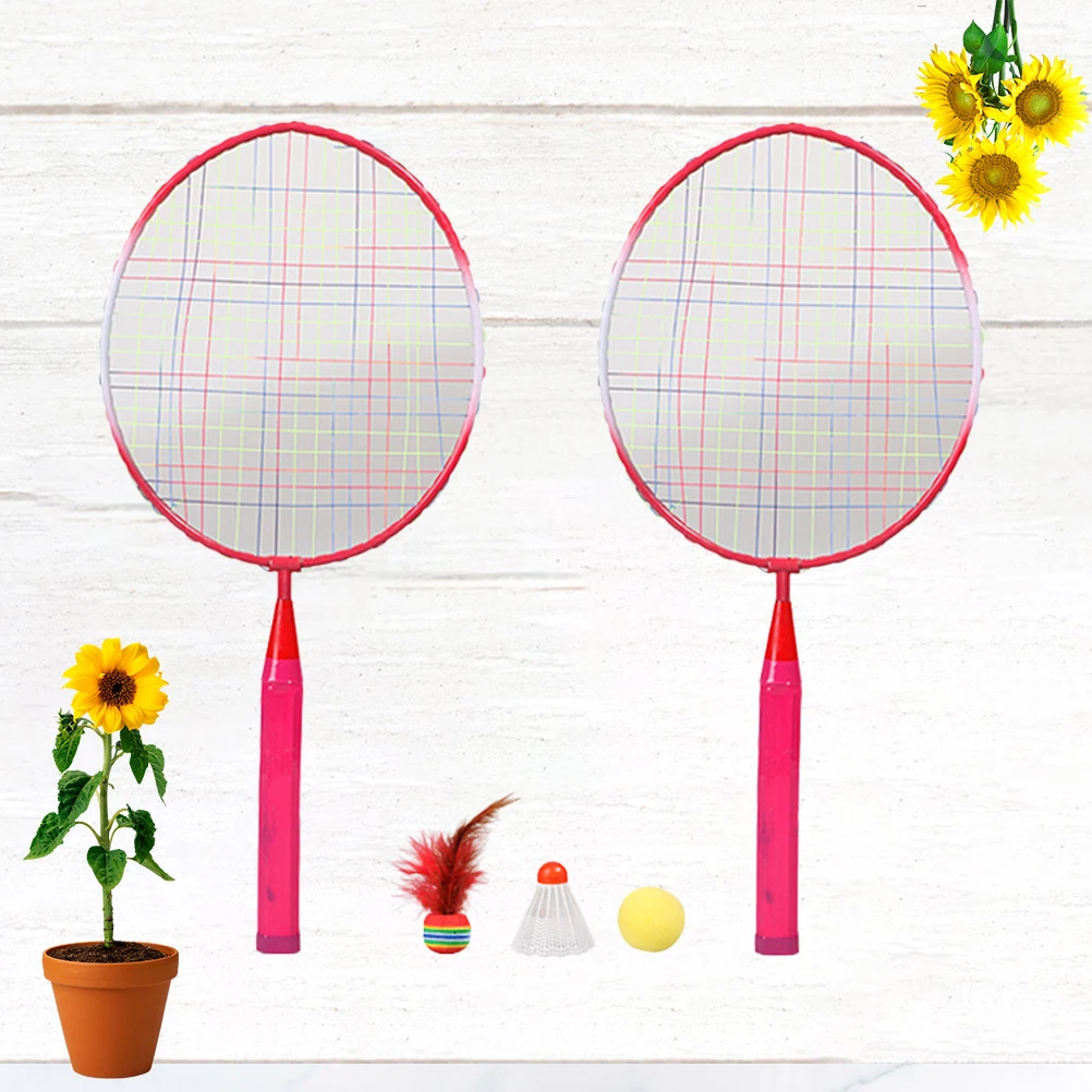 

1 set 1 Set Racket Badminton Racket With Balls s Durable Lightweight Outdoor Sports Set 3 Balls Blue For Playing