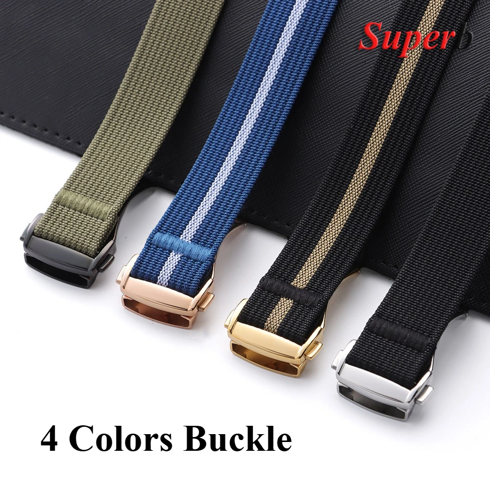 20 mm geripptes Nylon-Uhrenarmband für Seiko Loop-Uhrenarmband für Omega Herren Damen Armband Militär Sport Armband Faltschließe