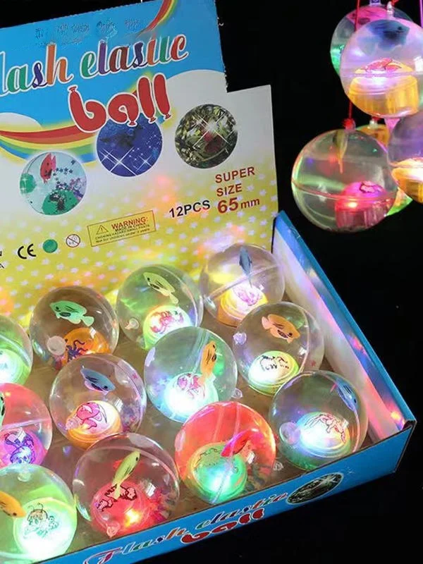 

Children's Toy Elastic Glowing Crystal Ball Street Stall Night S Baby Gift Ball Silicone Material ex Glowing Toy