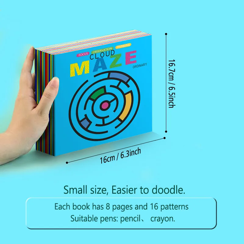 Labyrint kleurboek, kinderen leren tekenen, doodle en kleuren, leuke doolhofspellen, verbetering van concentratie en observatie, geschikt