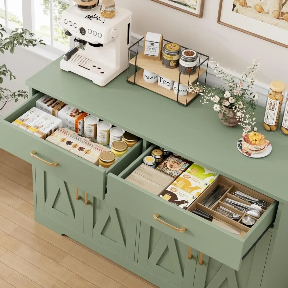 

Buffet Cabinet with Storage, 47.2 Kitchen Sideboard Buffet with Drawers, Modern Farmhouse Coffee Bar Station