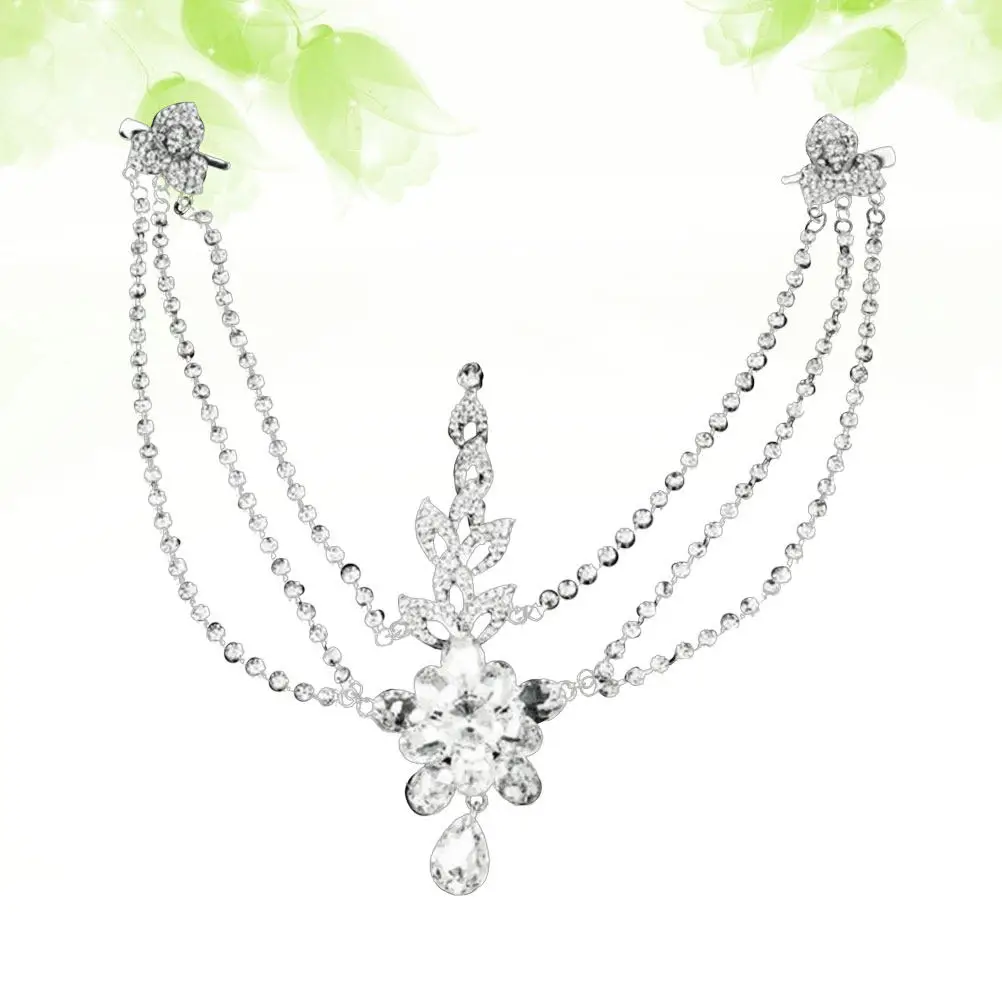 

Цепочка на голову из хрустального сплава (1 шт.) для женщин: свадебный головной убор, аксессуар для волос, для невесты, вечеринки, выпускного, сценических выступлений, на каждый день