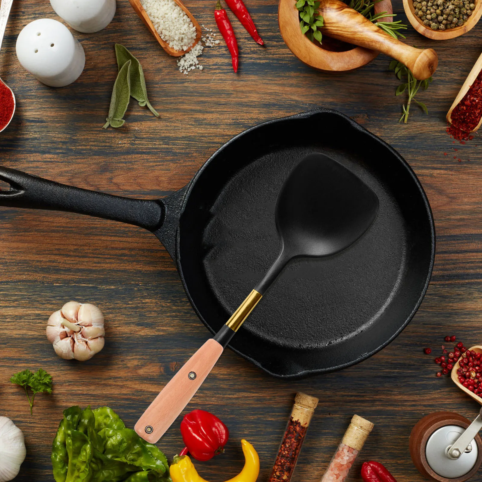 

Деревянная ручка-лопатка, сменная термостойкая нескользящая ручка для кухонной утвари, защита от ожогов, сковорода, ручка для посуды, кухня