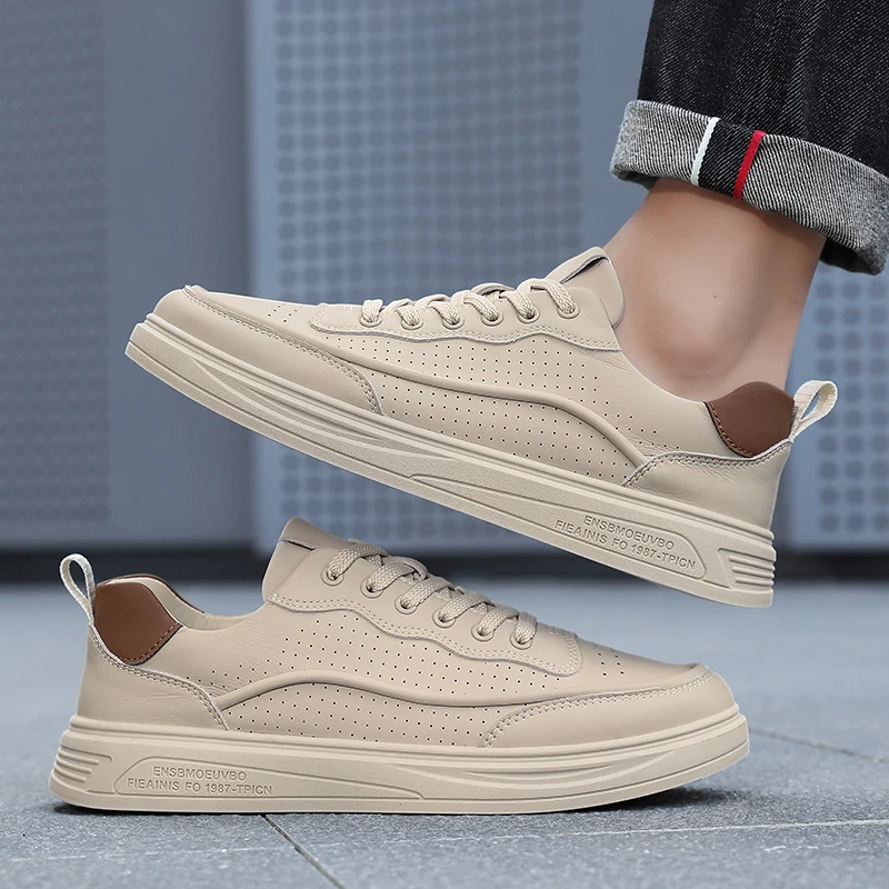 Scarpe da ginnastica bianche casual da uomo Scarpe slip-on Scarpe sportive alla moda leggere e traspiranti Suola spessa, allacciate, scarpe casual