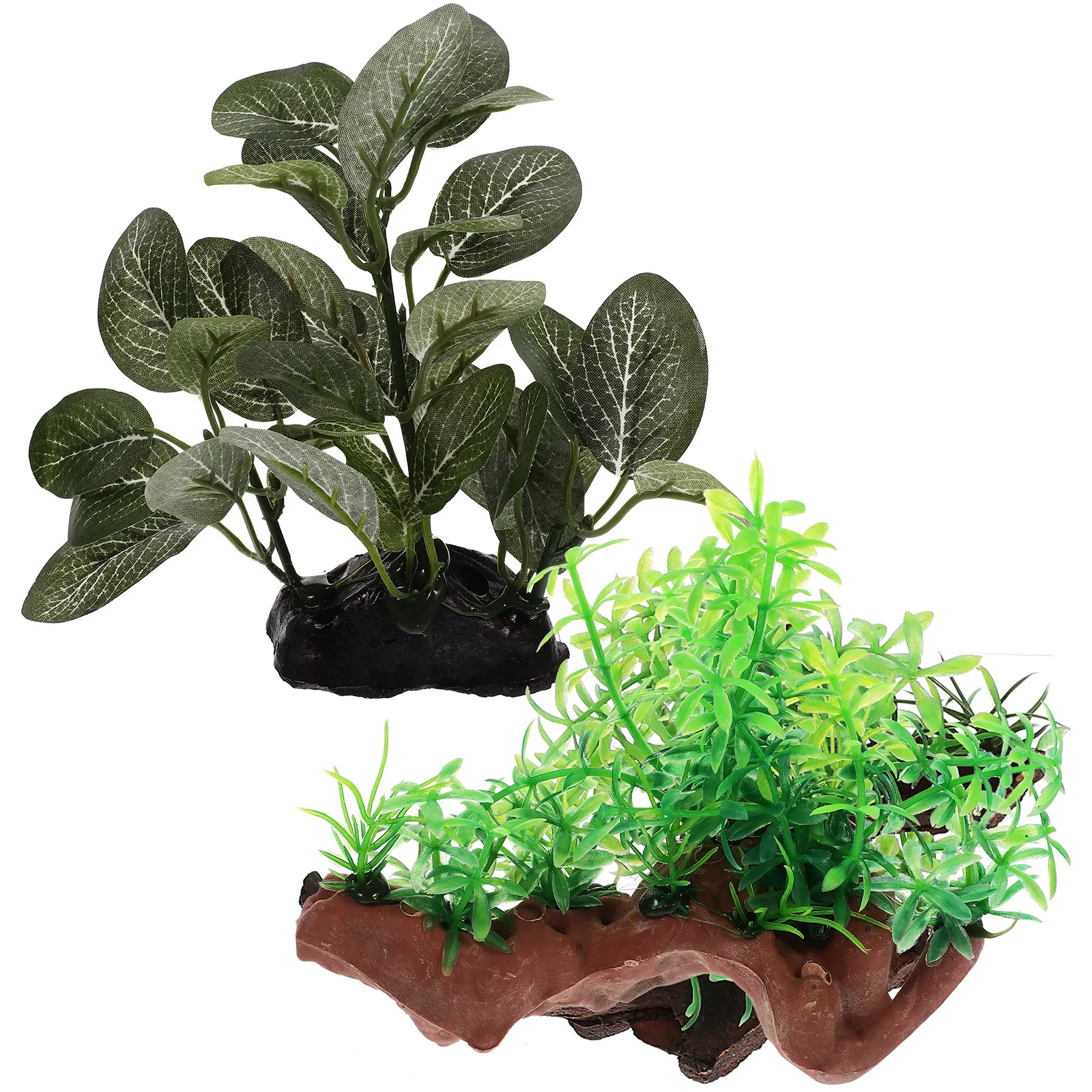 

2 шт. Искусственные растения для аквариума, имитация водной травы, реалистичные пластиковые растения для декора аквариума, аксессуары для рыбок