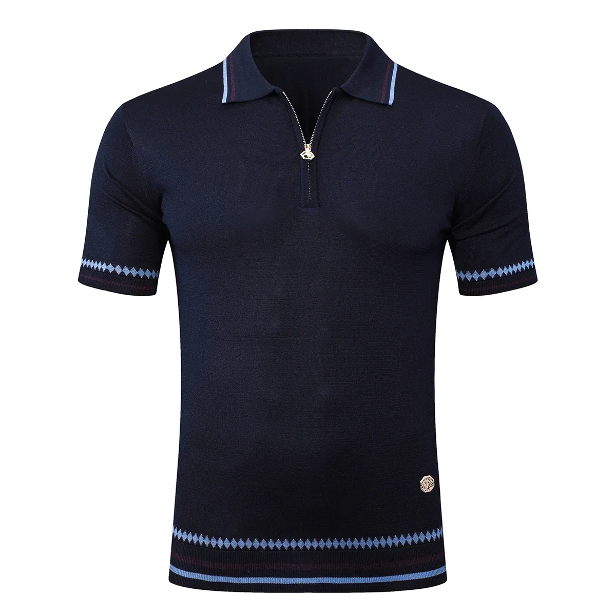 2025 DIKU Polo Shirt Silk Men 2025 New Business Embroidery Elastic Short Sleeve Thin Casual Breathable Big M-5XL