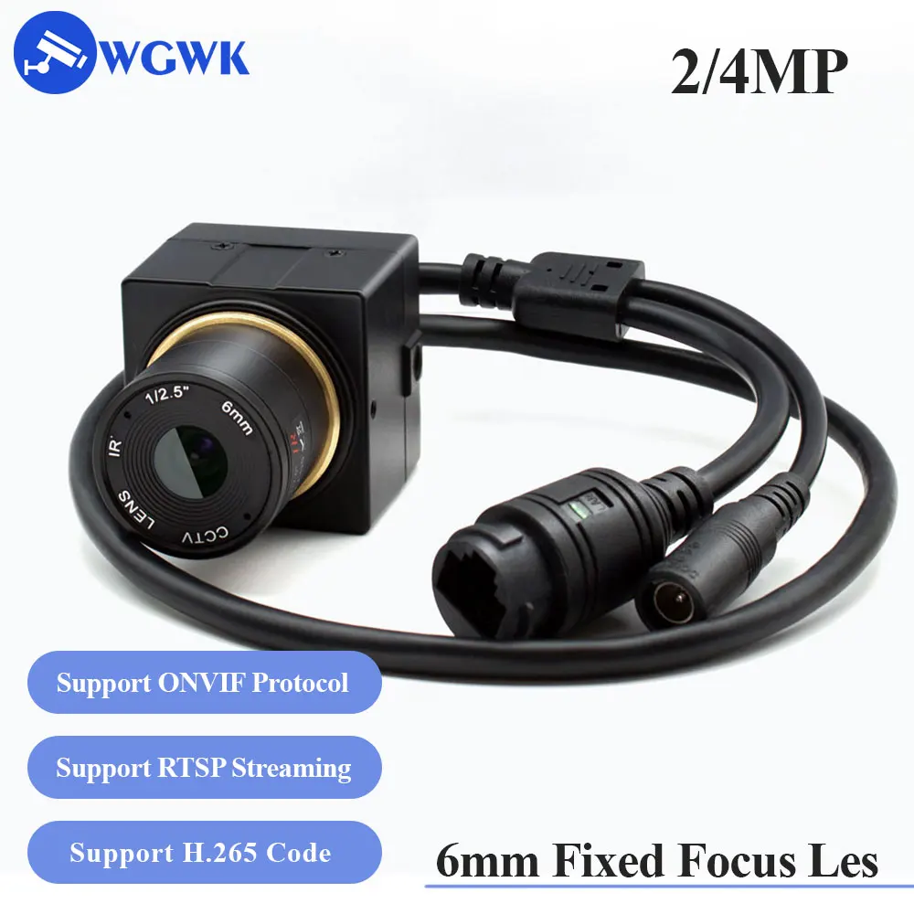 WGWK Mini Camera Security Protection CCTV POE H.265 With 6mm Fixed Focus CS Lens P2P IP Camera POE48V Onvif Industrial Camera