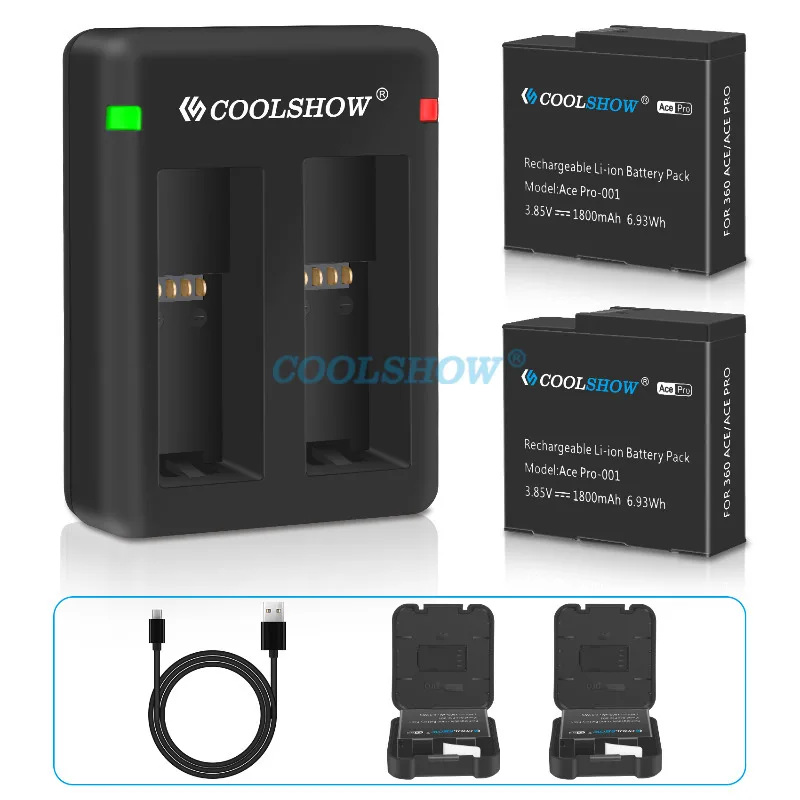 Image of Batterie Für Insta360 Ace / Ace Pro 360 Akku Action Kamera 1800 mah Für Insta360 Ace Batterien Ladegerät Zubehör