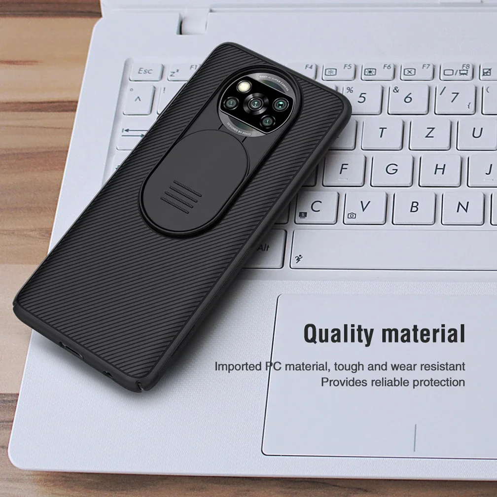 Case For Xiaomi Poco X3 PRO X3NFC Original Nillkin Camshield Camera Protection Lens Back Cover For Xiaomi POCO X3 NFC Cases